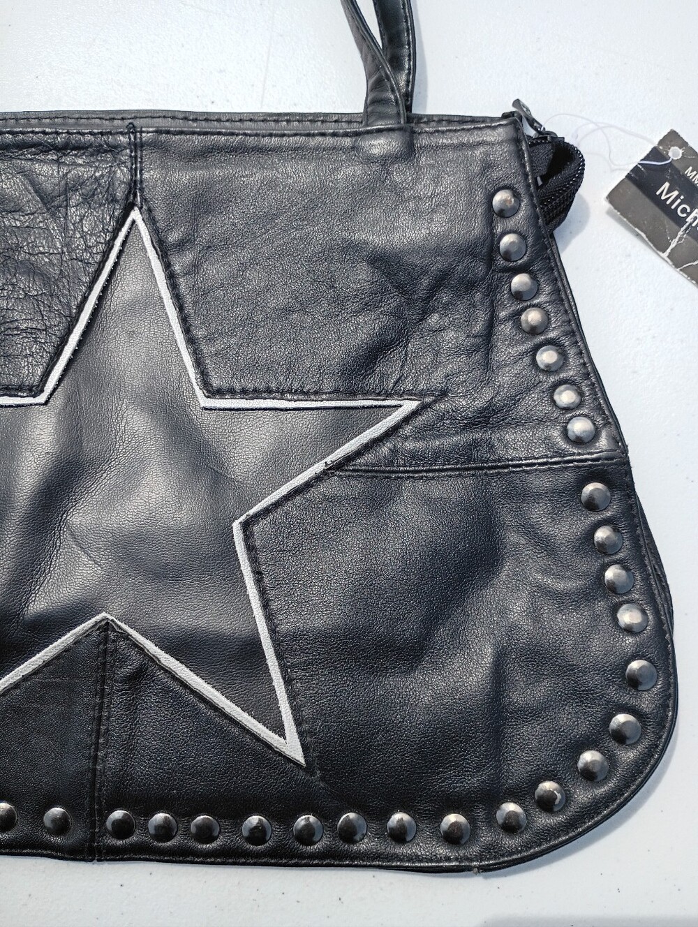 New Michael Michelle Genuine Leather Star Shoulder Bag Purse - Picture 2 of 15